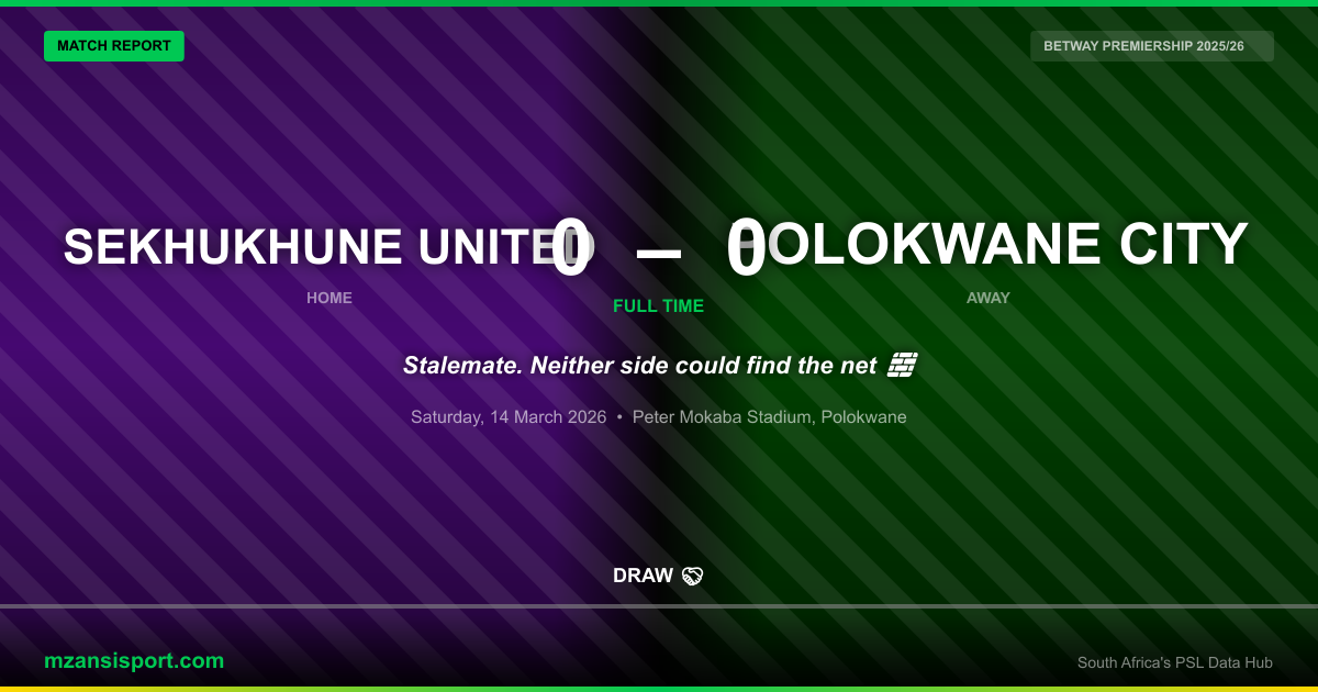 Sekhukhune United vs Polokwane City — Match Report